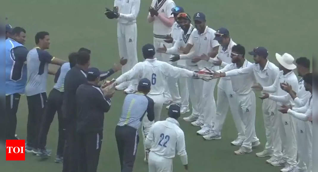 Wriddhiman Saha’s Final Bow: Teammates give guard of honour in farewell match. Watch | Cricket News